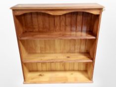A pine open bookcase,