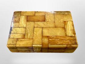 A scarce German Art Deco amber box, circa 1930,