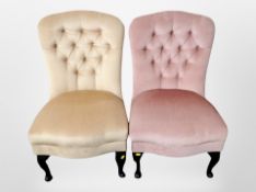 Two Victorian style lady's chairs,