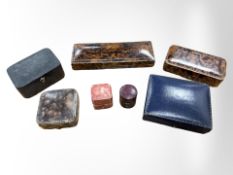 A small group of vintage antique/jewellery boxes