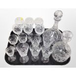 A group of crystal including two decanters with stoppers,