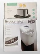 An Ikich four-slice stainless steel toaster in box, and a further Quest bread maker.