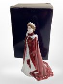 A Royal Worcester figure: 'The Queen's 80th Birthday 2006', boxed.