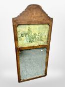 A 19th century walnut pier glass mirror,