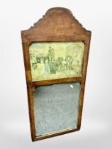 A 19th century walnut pier glass mirror,