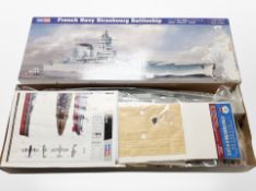 A 1/350 scale model kit French Navy Strasbourg battleship,