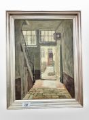 P Lenholm : View through a doorway, oil on canvas, 29cm x 39cm.
