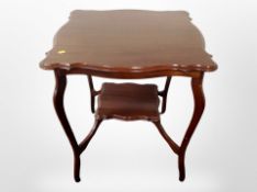 An Edwardian mahogany shaped topped occasional table,