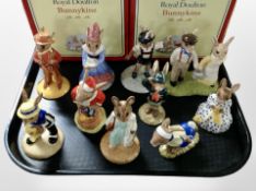 10 Royal Doulton Bunnykins figures, five boxed.