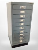 A Bisley 10-drawer index chest, height 68cm.