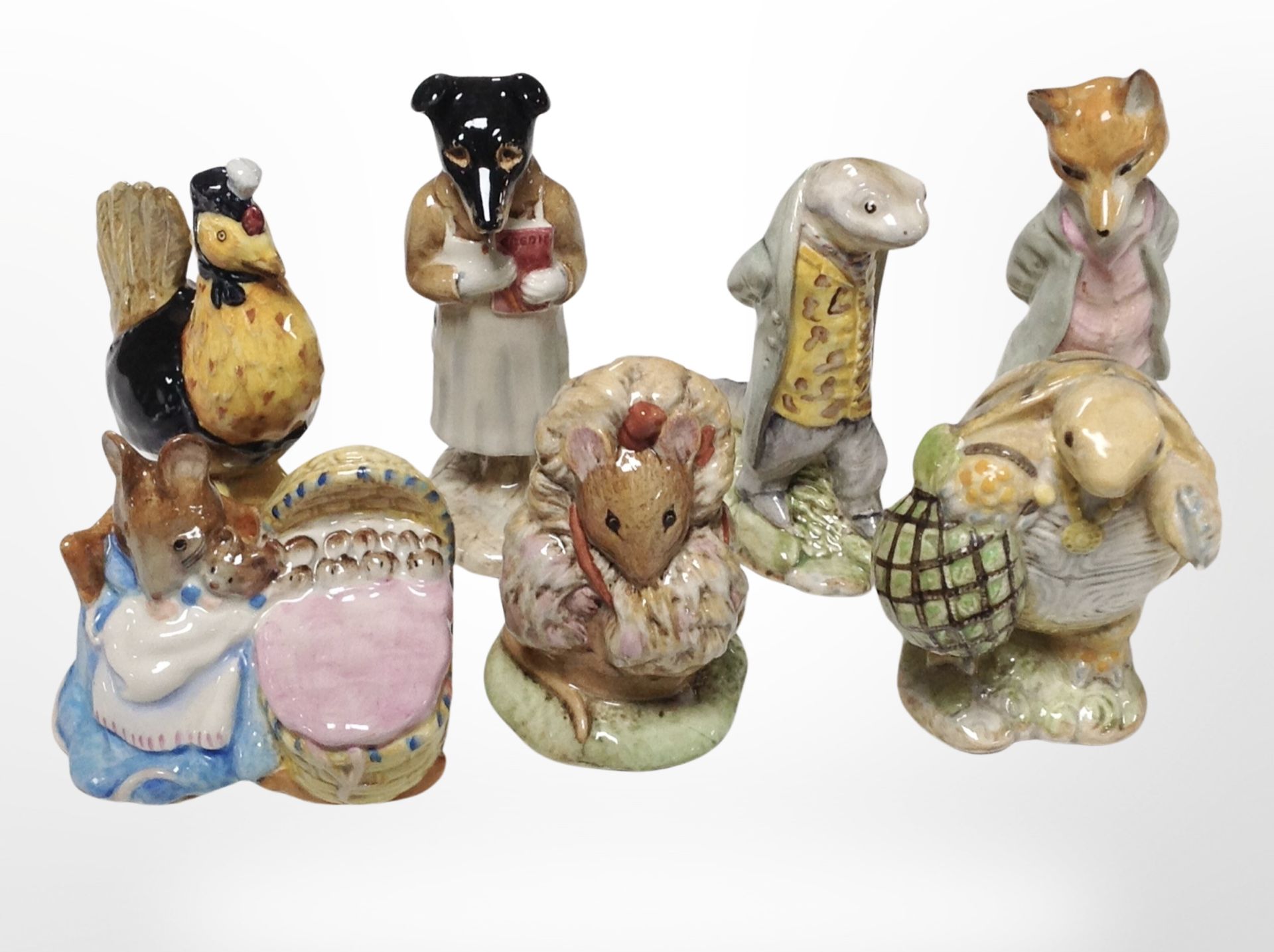 Seven Beswick Beatrix Potter figures, as illustrated.