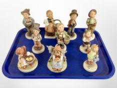 Ten Goebel figures of girls and boys