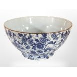 A 19th-century Tokio blue and white bowl, diameter 20cm.