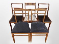 A pair of early 20th-century oak-framed dining chairs, a further pair of mahogany chairs,