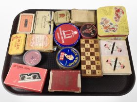A group of vintage tins including Dunhill, Embassy Cigarettes, Hindson & Sons typewriter ribbon etc,