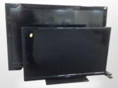 A Celcus 42" LCD TV, a further polaroid TV with leads and remotes.