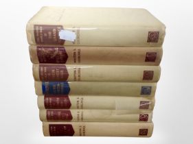 Seven Reprint Society volumes including six volumes of The Second World War by Winston Churchill