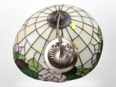 A Tiffany-style pendant light shade, diameter 42cm.