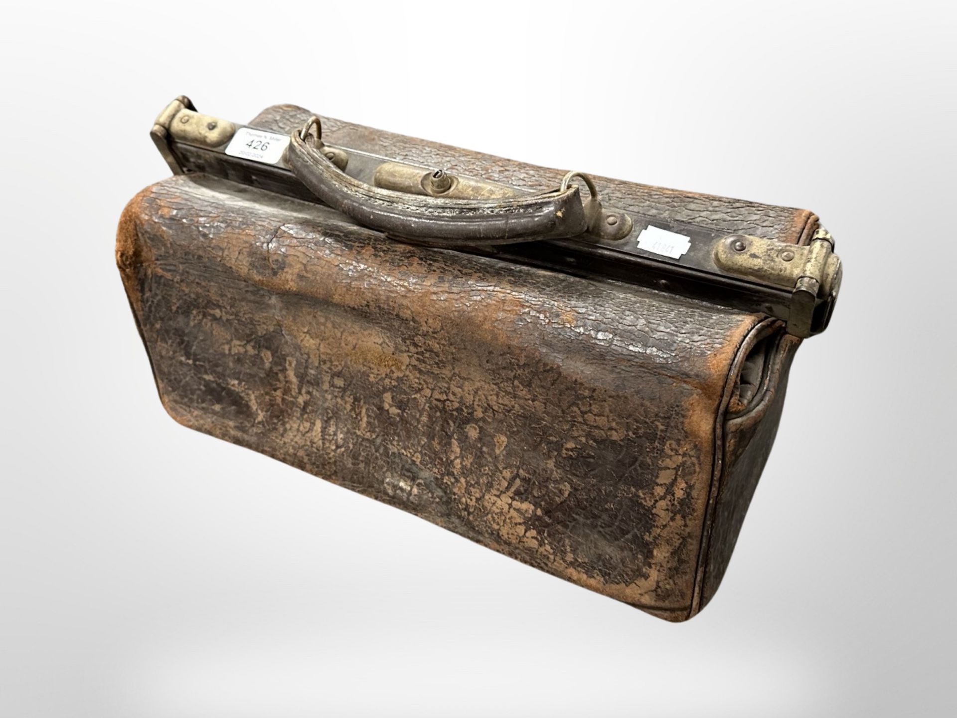 An early 20th-century leather doctor's bag.