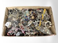 Large box of mixed costume jewellery.