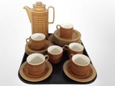 Twenty two pieces of Hornsea Saffron tea china