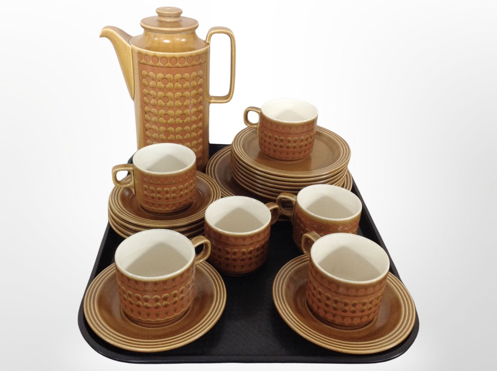 Twenty two pieces of Hornsea Saffron tea china