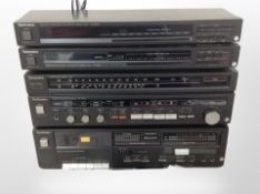 Five Technics Hi-Fi separates comprising stereo cassette desk RS-D250,