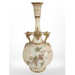 A Royal Worcester blush ivory twin-handled vase, shape number 1445,