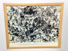 After Jackson Pollock : Number 33, colour print, 64cm x 80cm.