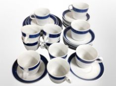 A quantity of Swedish Koka blue and white tea china.