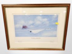 After Anthony Hansard : Concorde coming home, limited edition colour print, signed in pencil and No.