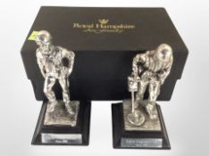 Two Royal Hampshire cast-metal figures, Royal Engineers Corporal and Tank Commander.