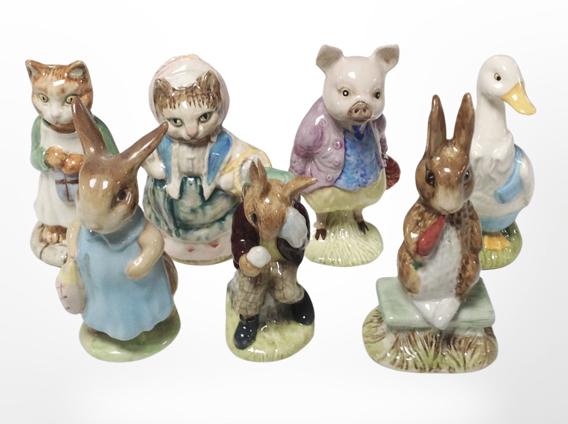 Seven Beswick Beatrix Potter figures, as illustrated.