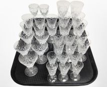 Approximately thirty one crystal drinking glasses