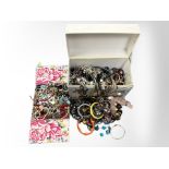 Two boxes containing a quantity of mixed costume jewellery, including bangles, bead necklaces, etc.