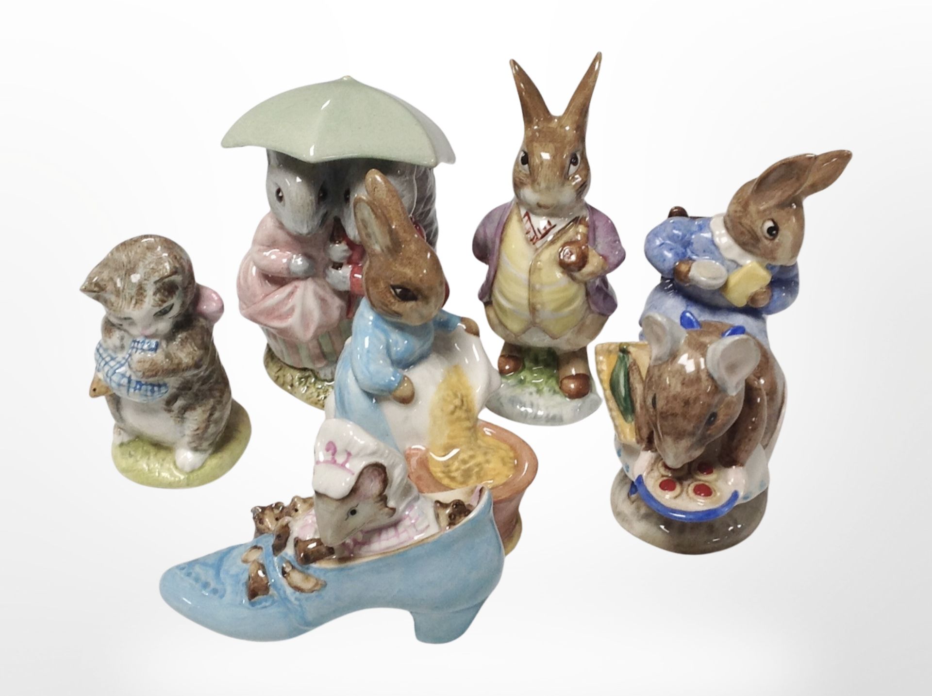 Seven Beswick Beatrix Potter figures, as illustrated.