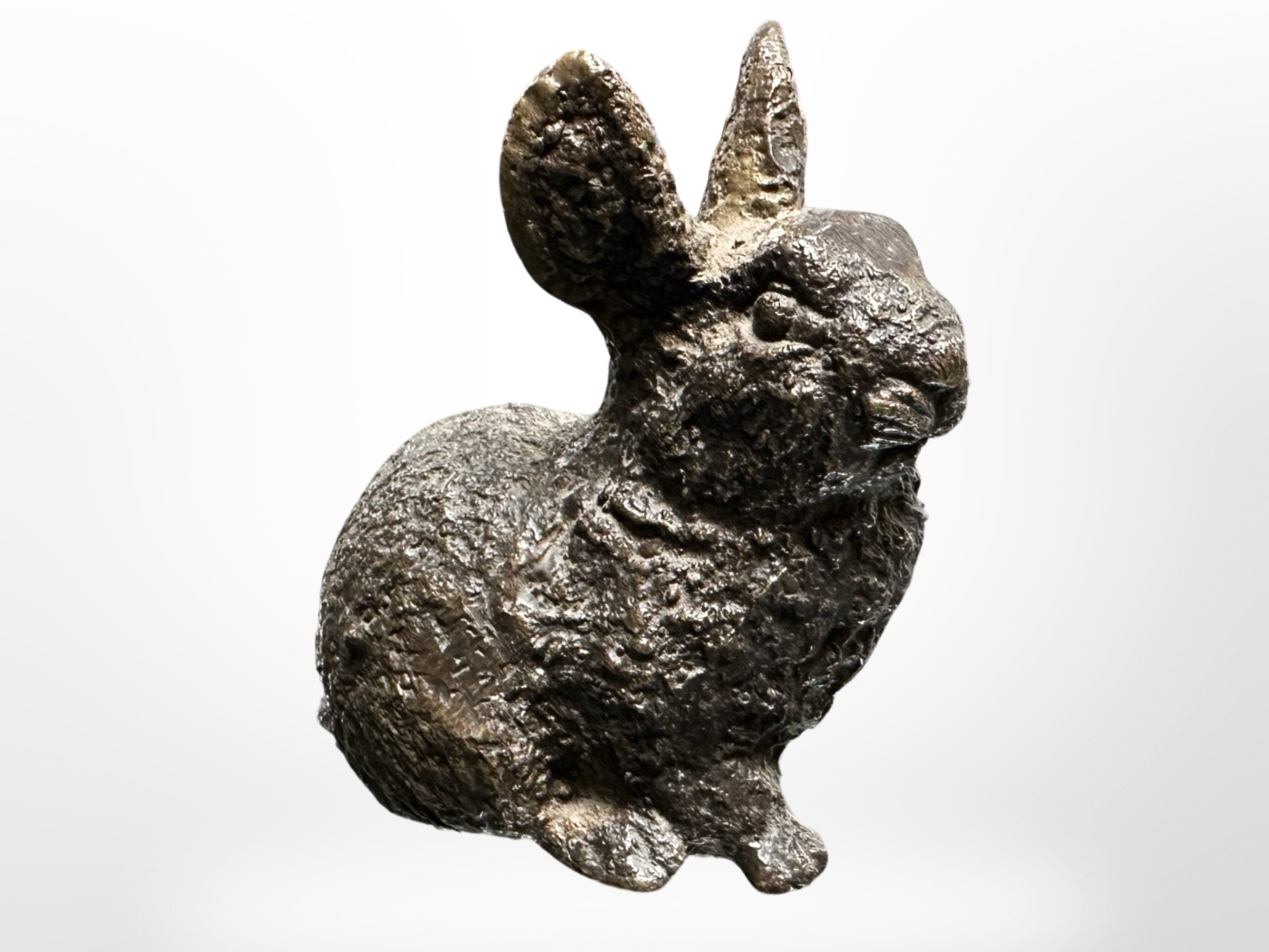 A cast bronze figure of a rabbit,