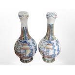 A pair of 20th century Chinese porcelain famile verte baluster vases,