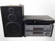 Three Sony Hi-Fi separates comprising FM/AM tuner ST-SE300, stereo cassette deck TC-S7,