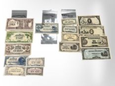 A collection of Japanese occupied territories bank notes, ranging from 1941-1945, as illustrated.