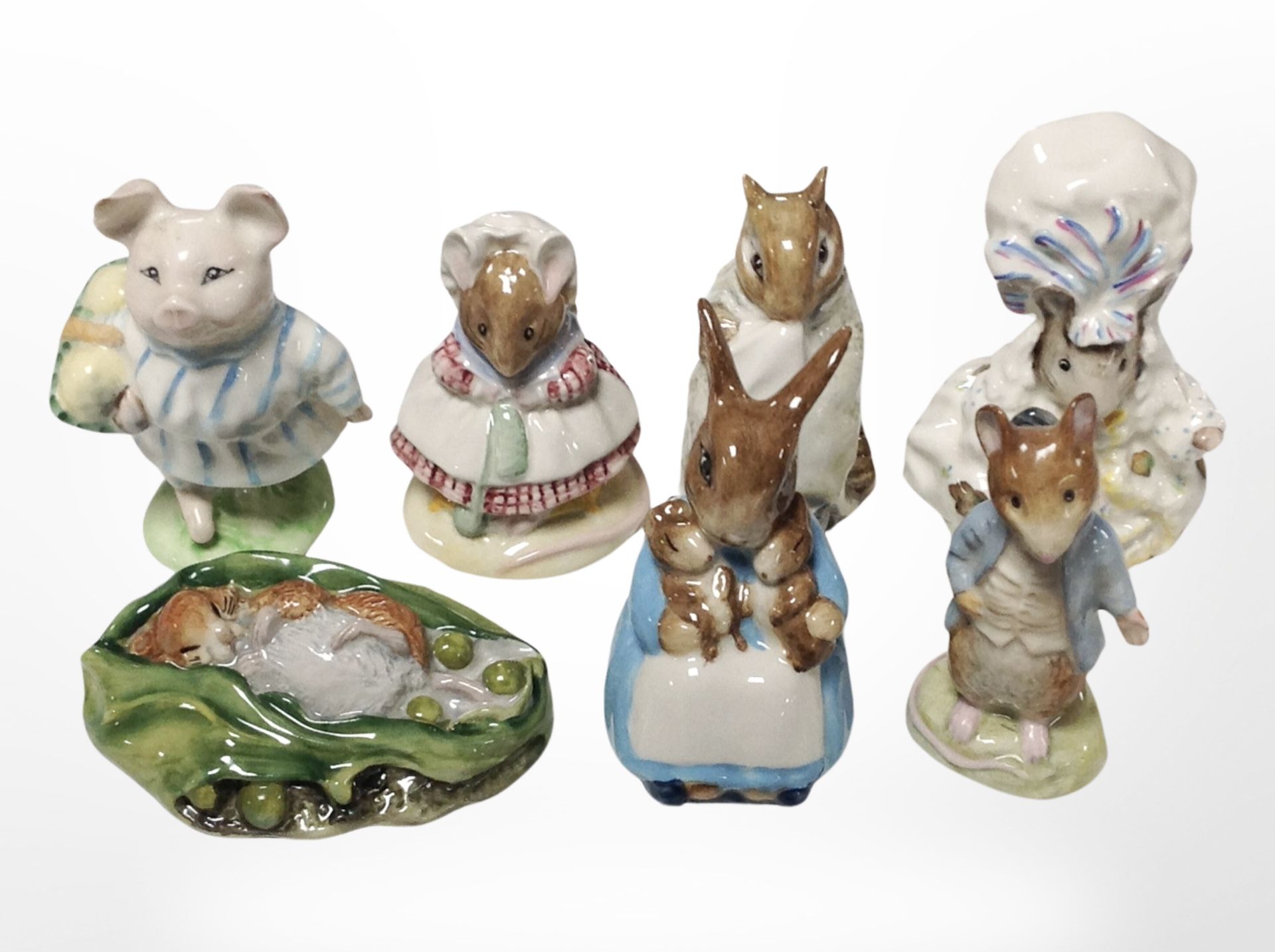 Seven Beswick Beatrix Potter figures, as illustrated.