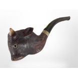 A pipe with bull's head bowl.