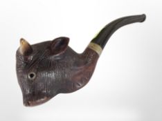 A pipe with bull's head bowl.