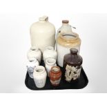 A group of stoneware flaggons and jars,