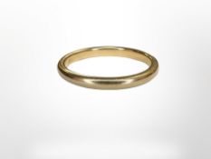 A yellow gold band ring, marks worn, size Q. CONDITION REPORT: 3.7g.