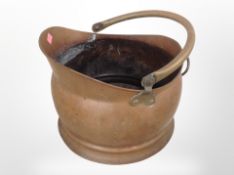 A Victorian copper coal bucket,