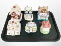 Six Coalport House / Cottage ornaments