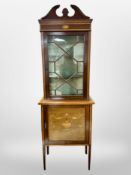 A late Victorian mahogany and satinwood inlaid display cabinet,