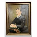 H C Ingjald Lund : Portrait of a lady, oil on canvas, 49cm x 69cm.