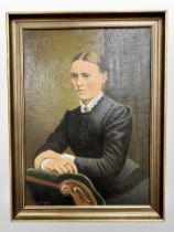 H C Ingjald Lund : Portrait of a lady, oil on canvas, 49cm x 69cm.